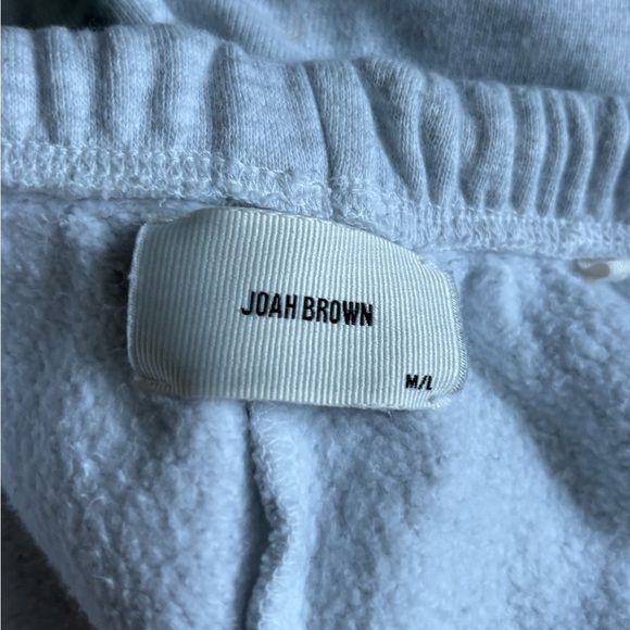 Joah Brown off white French terry white cotton jogger sweatpants size medium - Picture 4 of 15